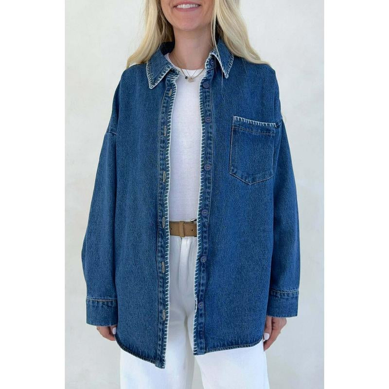 Harley Stitch Detail Denim Shacket