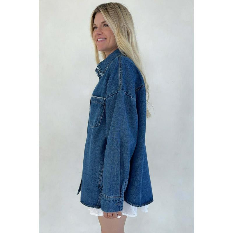 Harley Stitch Detail Denim Shacket