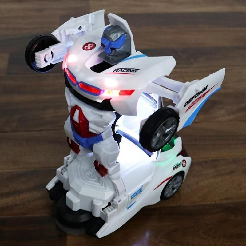 Automatic Deformation Robot Stunt Car Toy, 1 Count Transform Car Toy, Automatic Universal Avoid Obstacles Car Toy with Lights and Music, Birthday Gift, Toys for Boys