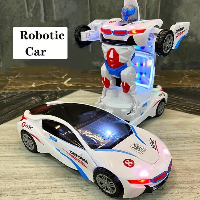 Automatic Deformation Robot Stunt Car Toy, 1 Count Transform Car Toy, Automatic Universal Avoid Obstacles Car Toy with Lights and Music, Birthday Gift, Toys for Boys