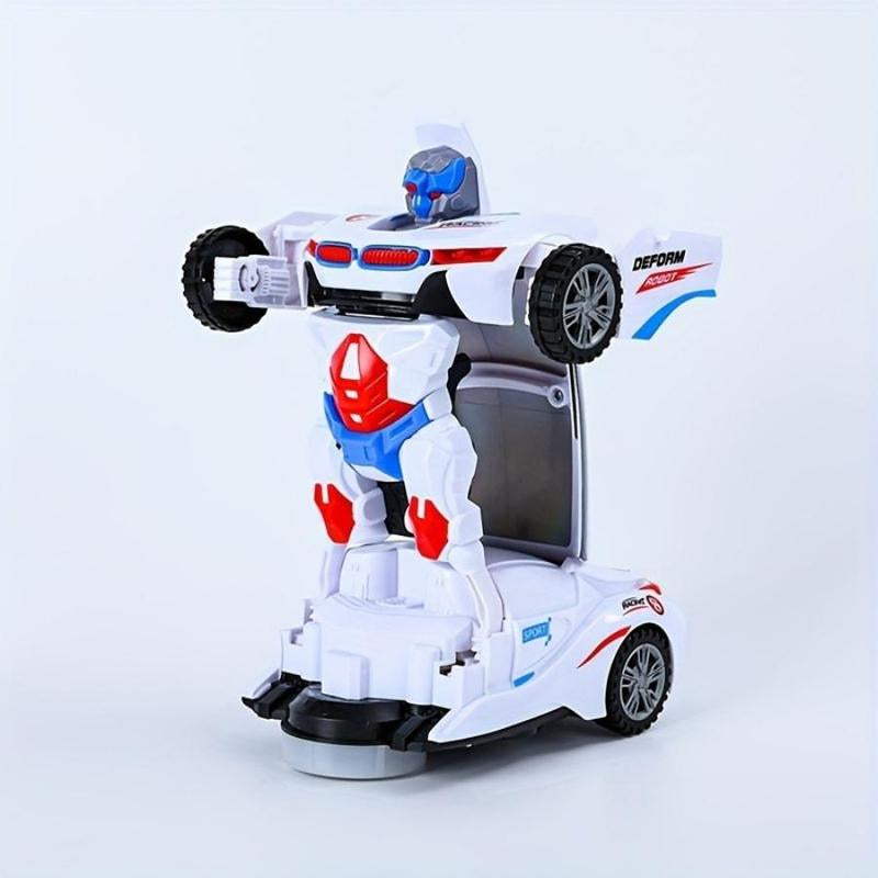 Automatic Deformation Robot Stunt Car Toy, 1 Count Transform Car Toy, Automatic Universal Avoid Obstacles Car Toy with Lights and Music, Birthday Gift, Toys for Boys