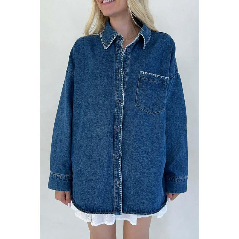 Harley Stitch Detail Denim Shacket