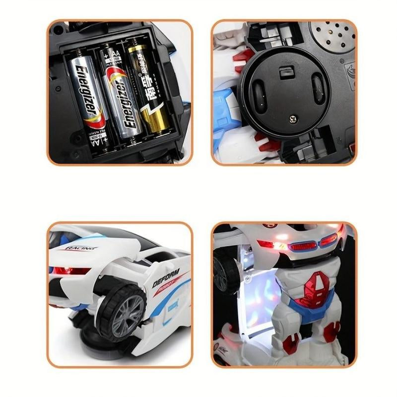 Automatic Deformation Robot Stunt Car Toy, 1 Count Transform Car Toy, Automatic Universal Avoid Obstacles Car Toy with Lights and Music, Birthday Gift, Toys for Boys