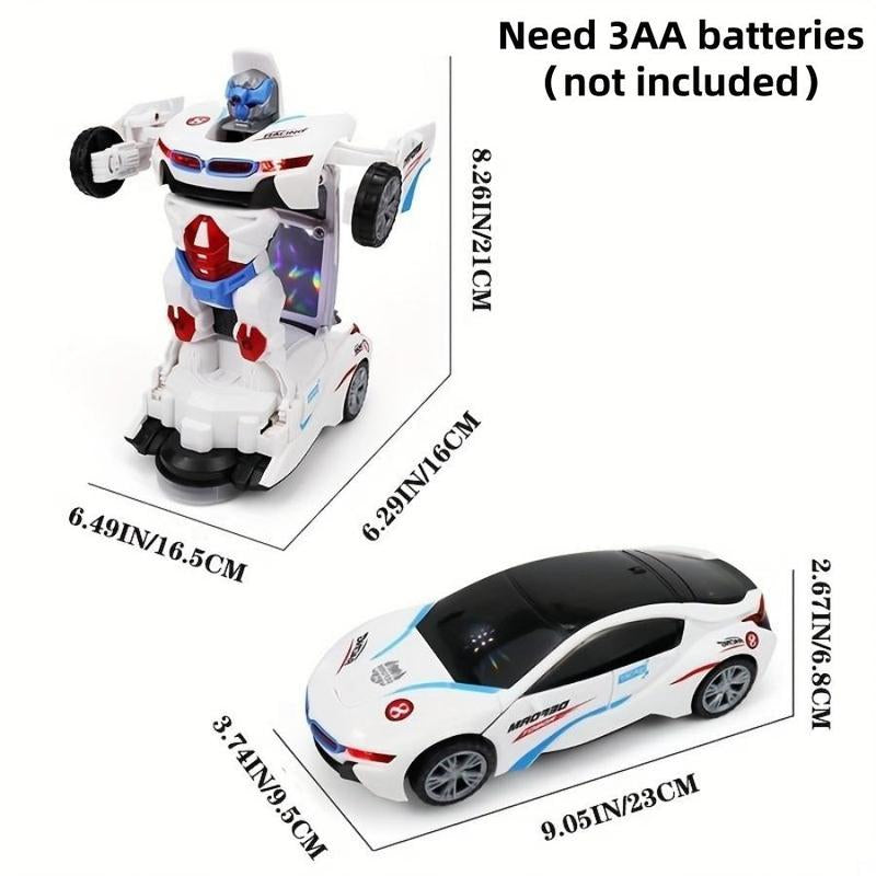 Automatic Deformation Robot Stunt Car Toy, 1 Count Transform Car Toy, Automatic Universal Avoid Obstacles Car Toy with Lights and Music, Birthday Gift, Toys for Boys