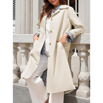 Imily Bela Women'S Long Trench Coat Single Breasted Oversized Windproof Overcoat Fashion Outerwear