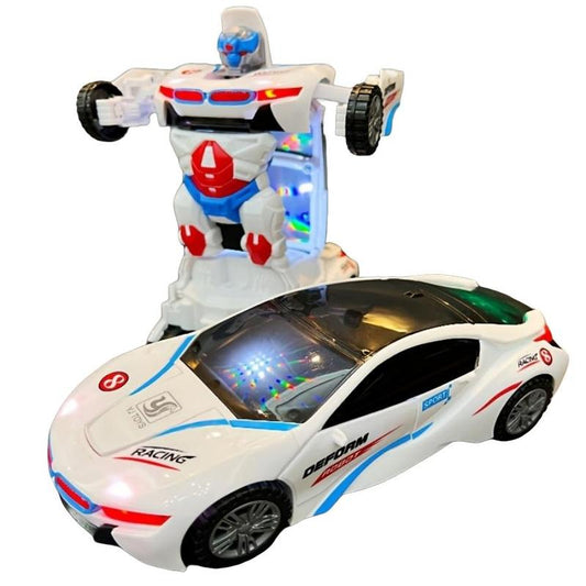 Automatic Deformation Robot Stunt Car Toy, 1 Count Transform Car Toy, Automatic Universal Avoid Obstacles Car Toy with Lights and Music, Birthday Gift, Toys for Boys