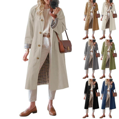 Imily Bela Women'S Long Trench Coat Single Breasted Oversized Windproof Overcoat Fashion Outerwear