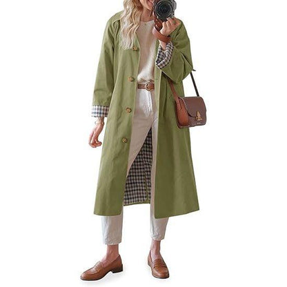 Imily Bela Women'S Long Trench Coat Single Breasted Oversized Windproof Overcoat Fashion Outerwear