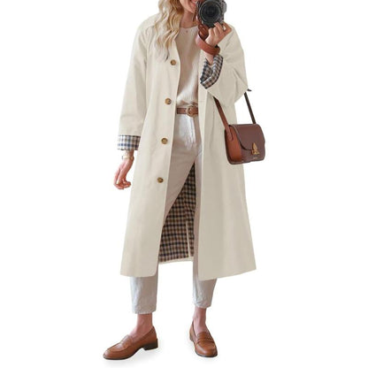Imily Bela Women'S Long Trench Coat Single Breasted Oversized Windproof Overcoat Fashion Outerwear