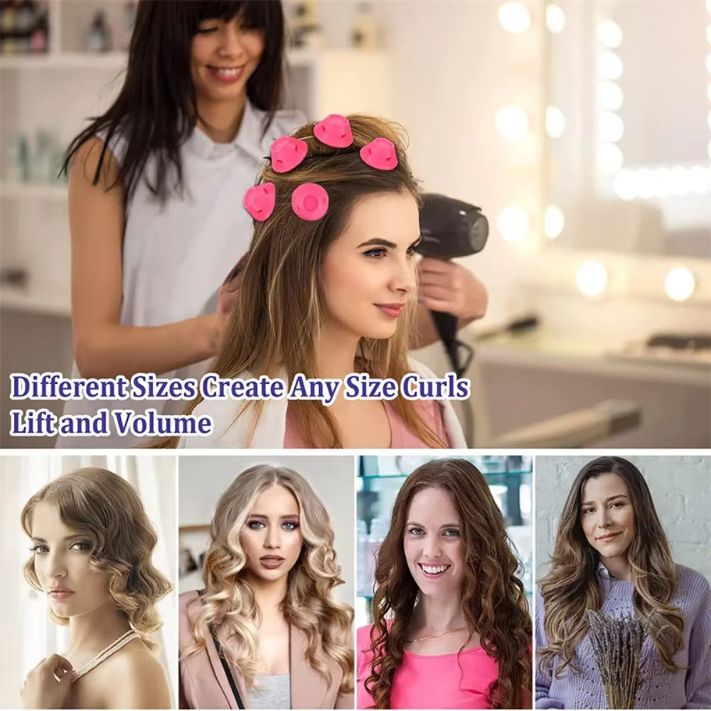 10Pcs Heatless Hair Curlers No Heat Hair Rollers Soft Silicone Curls Sleeping Lazy Curling Rods Wave Formers Hair Styling Tools