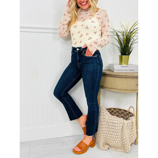 Feeling Fall Cropped Straight Tummy Control Jeans