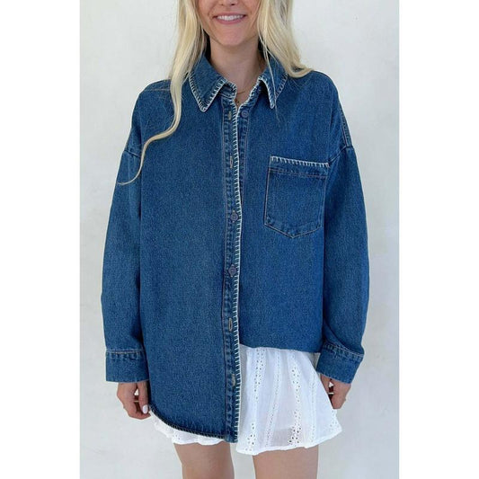 Harley Stitch Detail Denim Shacket
